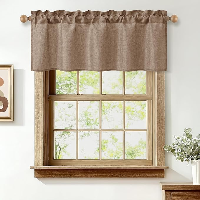 JIUZHEN Faux Linen Window Valance by JIUZHEN