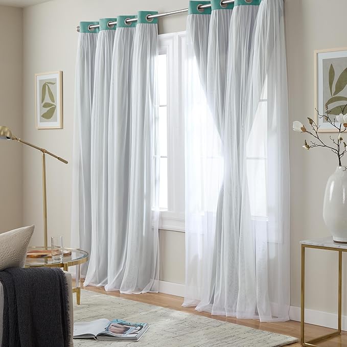 TOWN & COUNTRY LUXE Talia Double Layer Indoor Curtains, Sheer and Room - Image 2