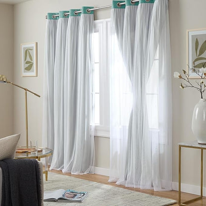 TOWN & COUNTRY LUXE Talia Double Layer Indoor Curtains, Sheer and Room - Image 2