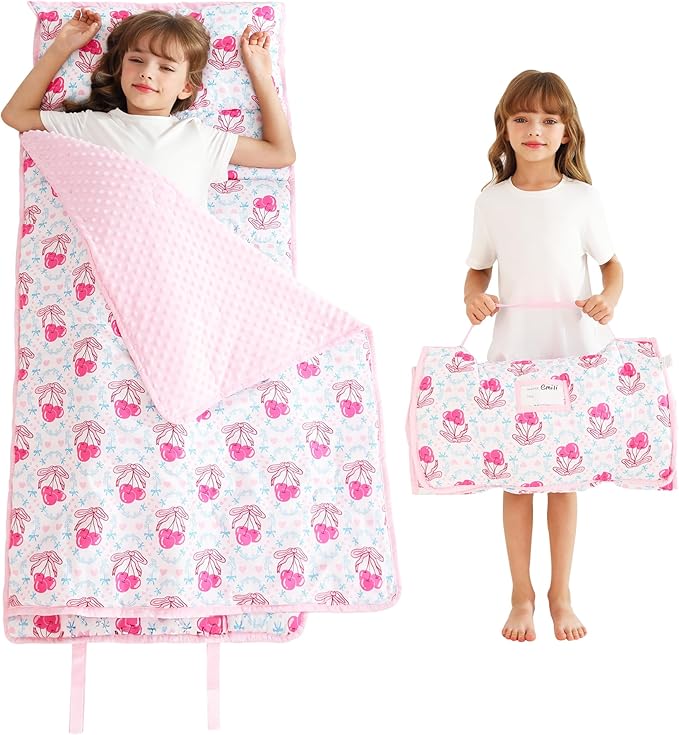 Toddler Nap Mat with Pillow and Blanket, Extra Large Rolled Napping Mats by Unknown
