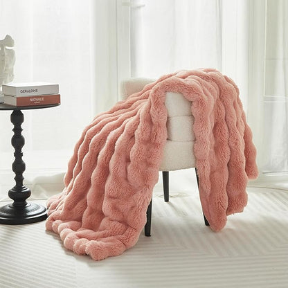 Faux Fur Throw Blanket for Couch Cozy Fuzzy Soft Plush Thick Fluffy Fleece - Image 5