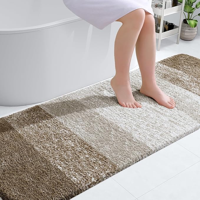 OLANLY Bathroom Runner Rugs 70x24, Extra Soft Absorbent Microfiber Bath Rugs by OLANLY