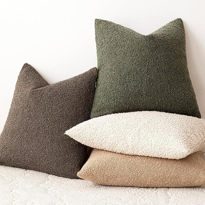 Foindtower Set of 2, Decorative Textured Boucle Throw Pillow Covers Accent - Image 7