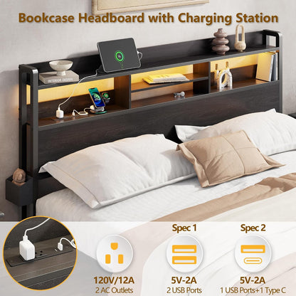furnulem full size bed frame with headboard and, close-up detail