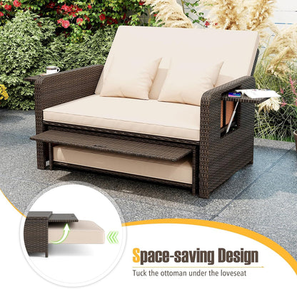 ldaily moccha outdoor daybed, wicker loveseat sofa set, package contents