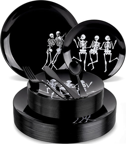 Hioasis 125 Pcs Halloween Plates for Party
