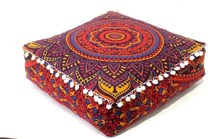 CRAFT KALA Large Hippie Mandala Meditation Floor Ottoman Pillow Cushion Pouf by CRAFTKALA
