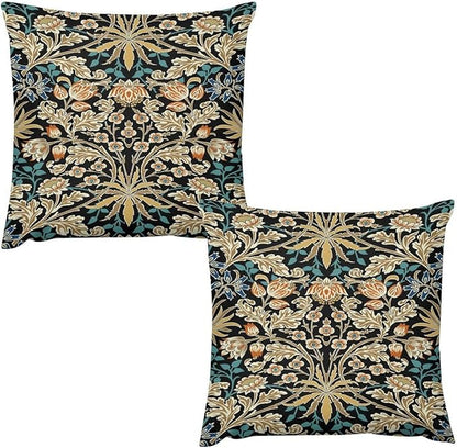 William Morris Floral Original Throw Pillow Covers Boho Chic Retro Floral Cozy by XBDDZSW
