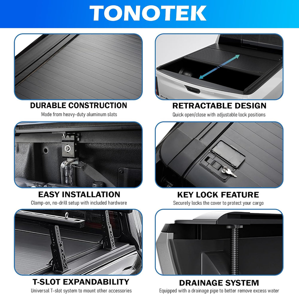 Retractable Tonneau Cover Fits 2019-2026 Dodge Ram 1500