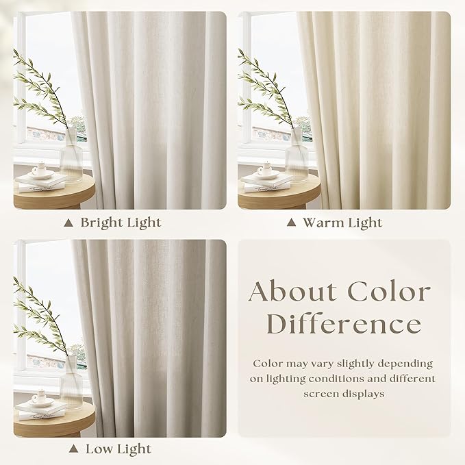 72 x 96 Inch Pinch Pleated Linen Curtains - Image 4