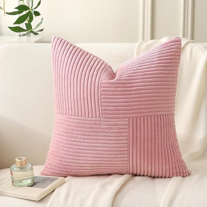 Pink Throw Pillow Covers 24x24 inch, Farmhouse Home Decor, Boho Decorative - Image 6