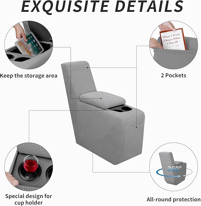 Easy-Going 2-Piece Recliner Console Cover - Image 3