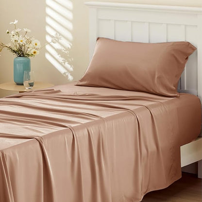 Bedsure Cooling Sheets Twin, Rayon Derived from Bamboo, Breathable & Soft Twin by BEDSURE