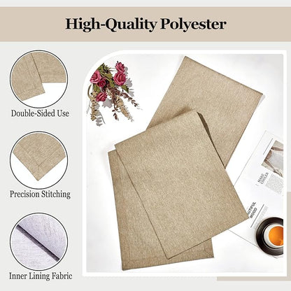Mebakuk Linen Farmhouse Table Runner Large Burlap Style Soft and Waterproof - Image 3