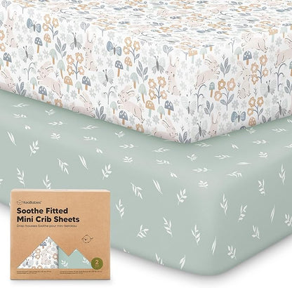 2-Pack Mini Crib Sheets Fitted by KeaBabies