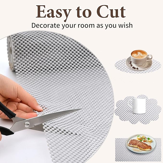 Shelf Liners for Kitchen Cabinets Non Adhesive Shelf Liner Paper Non-Slip - Image 6