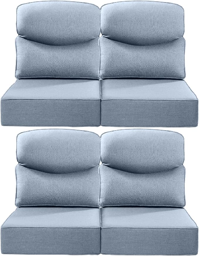 Luxury 24x24x6 Inch Smile Patio Dining Chair Cushions Set of 4 by ACTREST