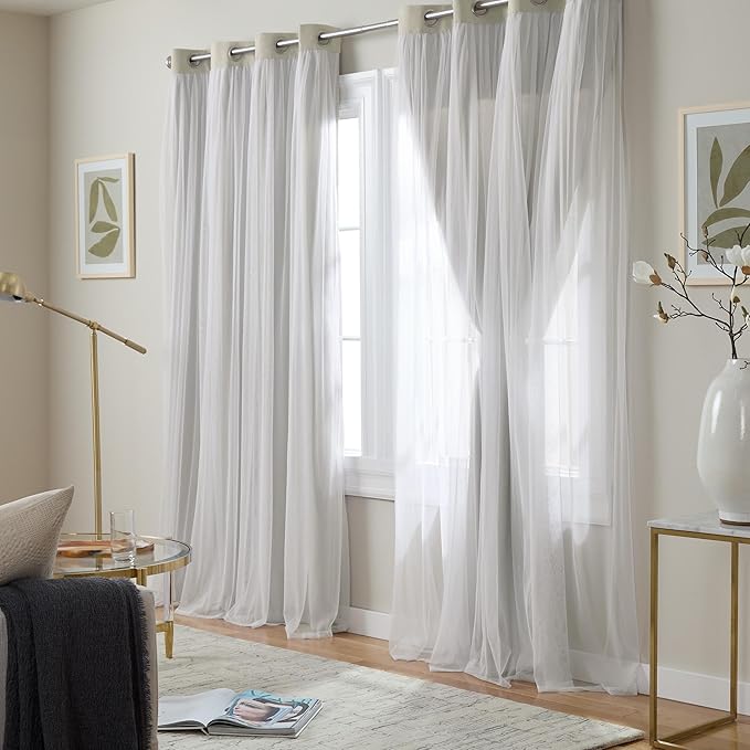TOWN & COUNTRY LUXE Talia Double Layer Indoor Curtains, Sheer and Room - Image 2