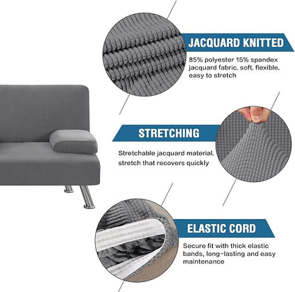 H.VERSAILTEX 4 Pieces Stretch Futon Covers Sofa Bed Slipcover - Image 4
