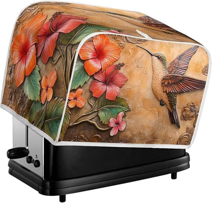 Hummingbird Printed Toaster Cover Hibiscus Printed Universal 2 Slice Oven Cover - Image 4
