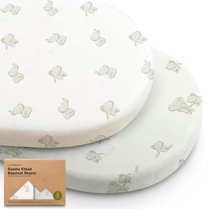 2-Pack Organic Bassinet Sheets for Girls, Boys by KeaBabies