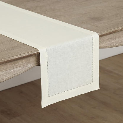 Solino Home Linen Ivory Table Runner 132 Inches Long - Image 2