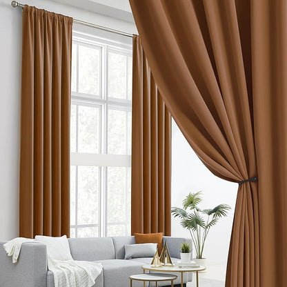 DUALIFE 108 Inch Curtains 2 Panels Set Back Tab Pocket Thermal Insulated Energy - Image 2