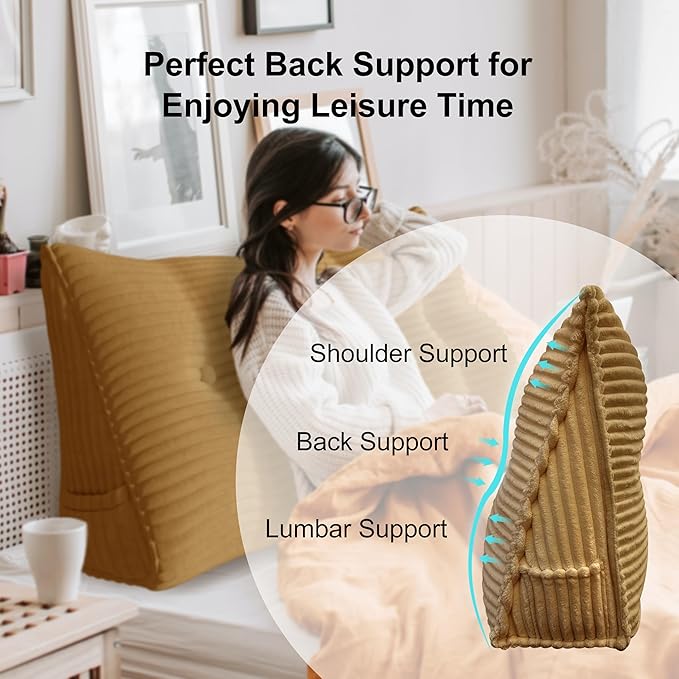 Wedge Headboard Pillow Dorm Room Reading Pillow Back Support - Image 4
