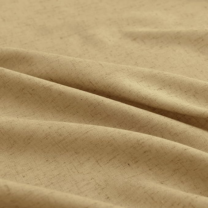 Gold Pinch Pleated Linen Curtains 90 Inch Length 2 Panels - Image 2