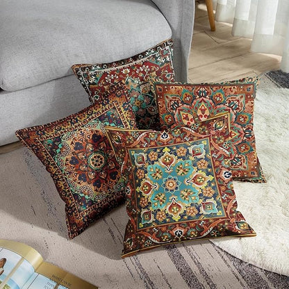 Sanwarm Throw Pillow Covers Home Decor Set of 4 Tribal Eastern Geometric - Image 6