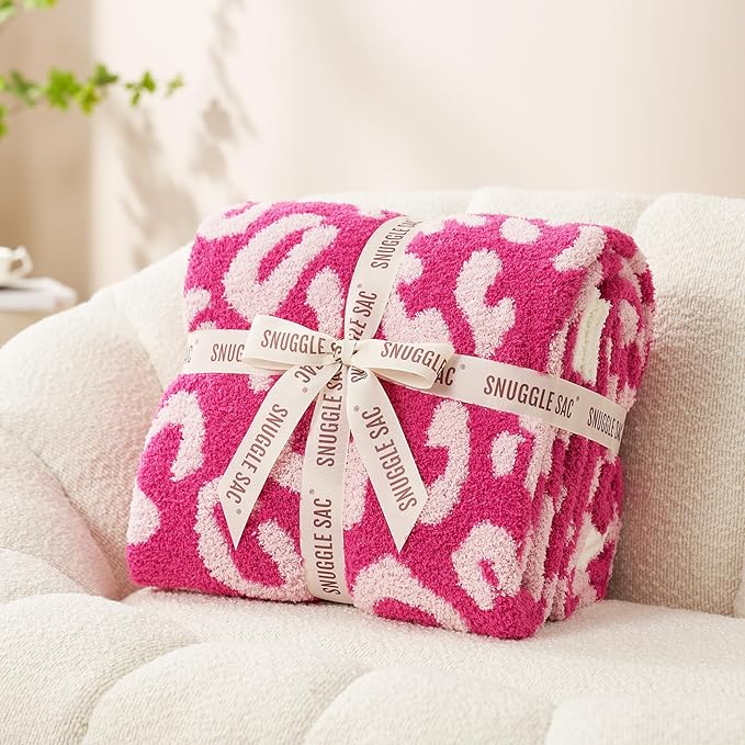 Snuggle Sac Ultra Soft Pink Leopard Blanket Twin Size - Image 4