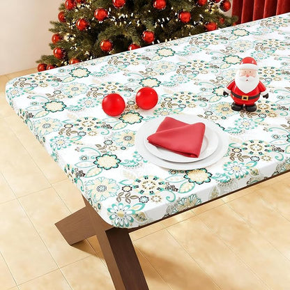 Smiry Rectangle Picnic Tablecloth, Waterproof Elastic Fitted Table Covers by Smiry