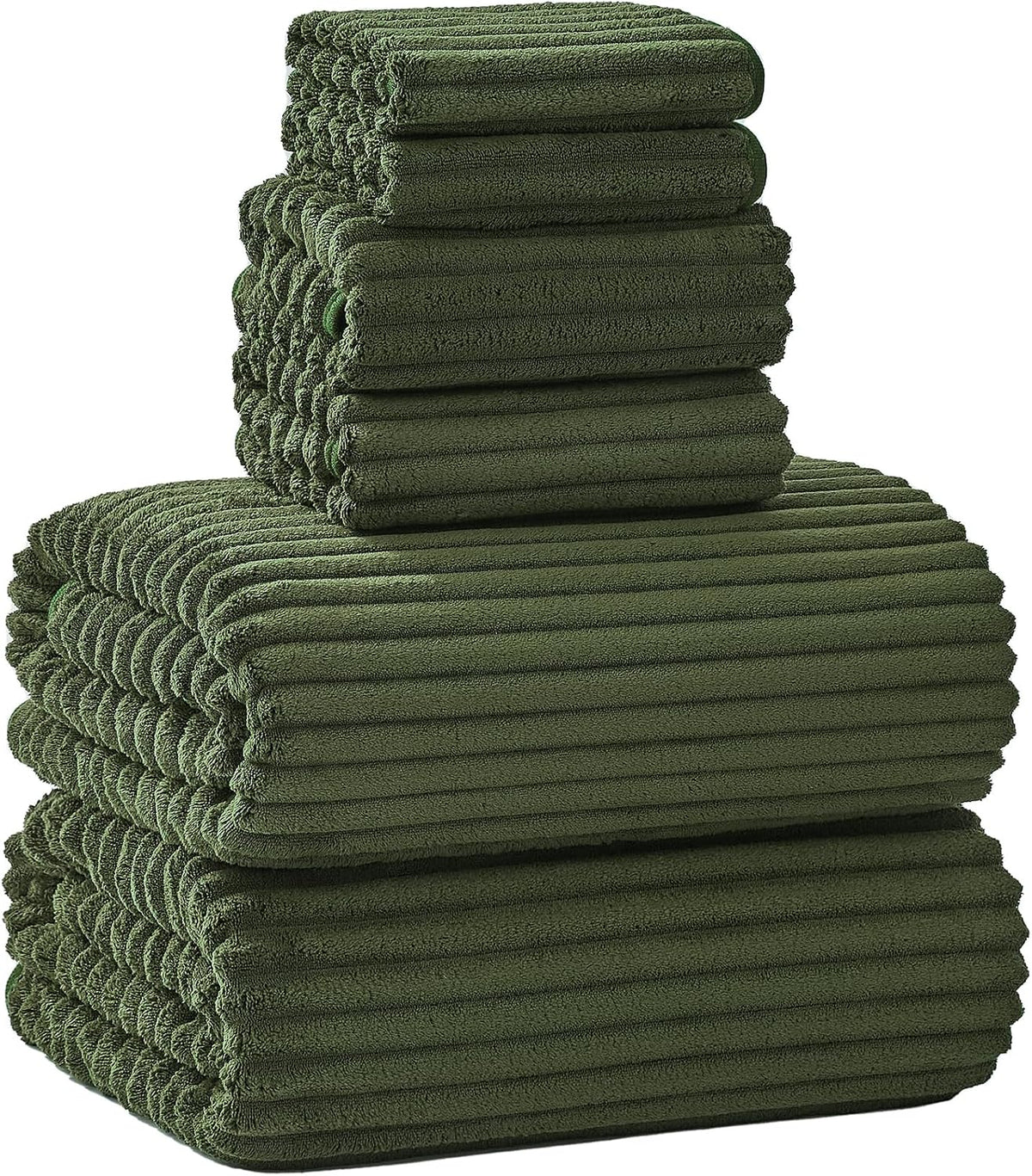 bath towel set, 40"x80" oversized bath sheets, olive shown in use