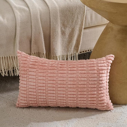 Fancy Homi 4 Packs Blush Pink Boho Lumbar Decorative Throw Pillow Covers 12x20 - Image 2