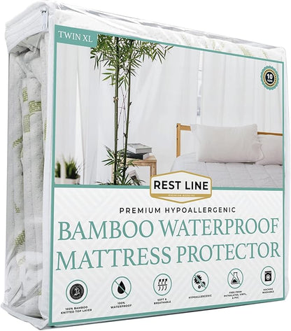 Twin XL Size 39x80” Premium Bamboo Waterproof Mattress Protector, 100% Viscose by RestLine