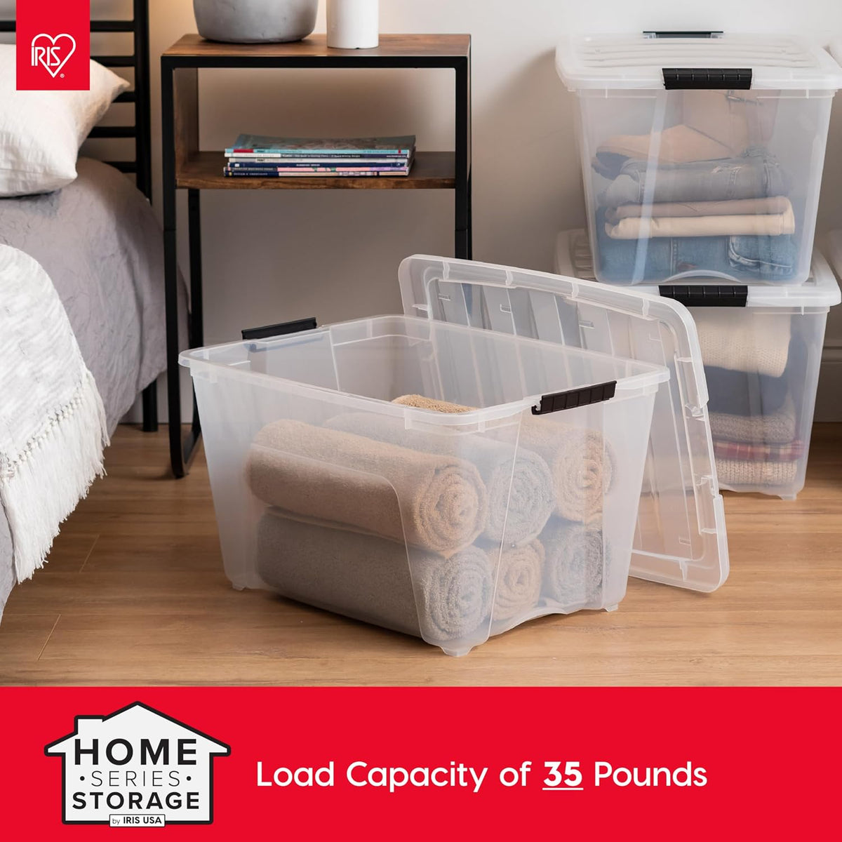 iris usa 6-pack 54 quart storage bins with, view 9
