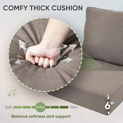 Outdoor Chair Cushions Set of 3, Waterproof 24x24 Patio Chair Cushion, Couch - Image 5