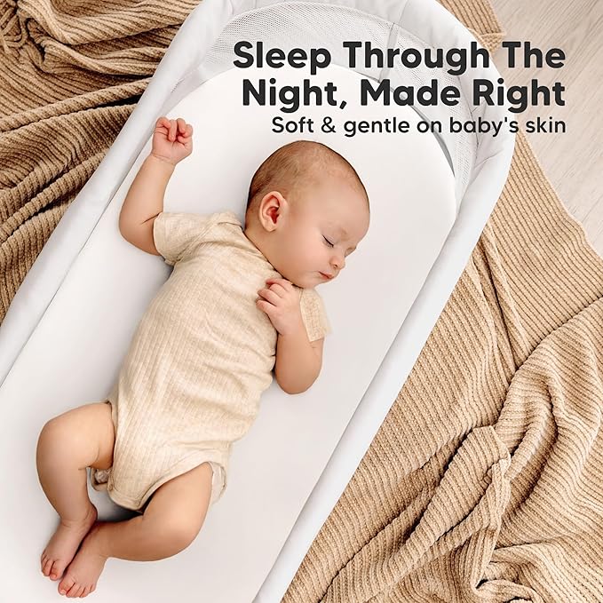 2-Pack Organic Bassinet Sheets for Girls, Boys - Image 8