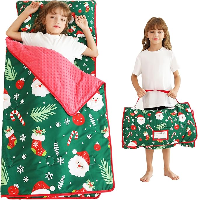 Toddler Nap Mat with Pillow and Blanket, Extra Large Rolled Napping Mats by Unknown