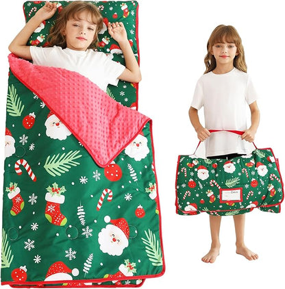 Toddler Nap Mat with Pillow and Blanket, Extra Large Rolled Napping Mats by Unknown