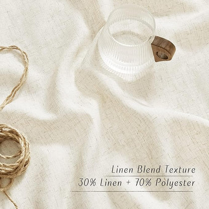 NICETOWN Natural Linen Cafe Curtains 45 inch Length, Thick Flax Linen Window - Image 3