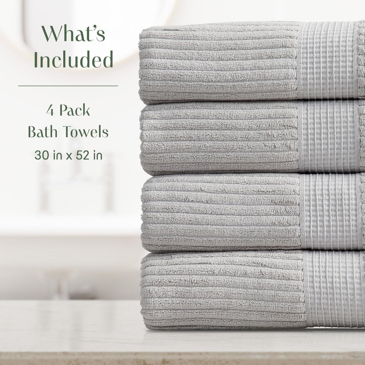 springtree home 100% cotton bath towel set | shown in use