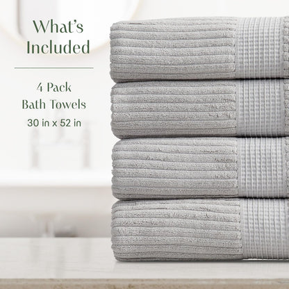 springtree home 100% cotton bath towel set | shown in use