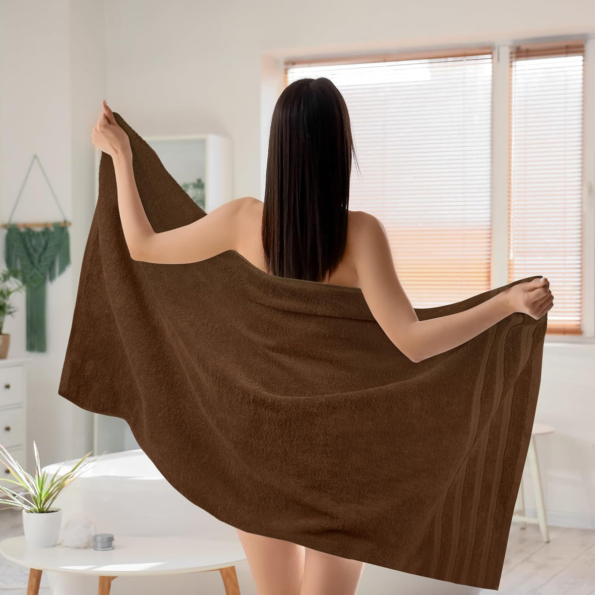utopia towels 4 pack xl bath towels, 30x60, side view