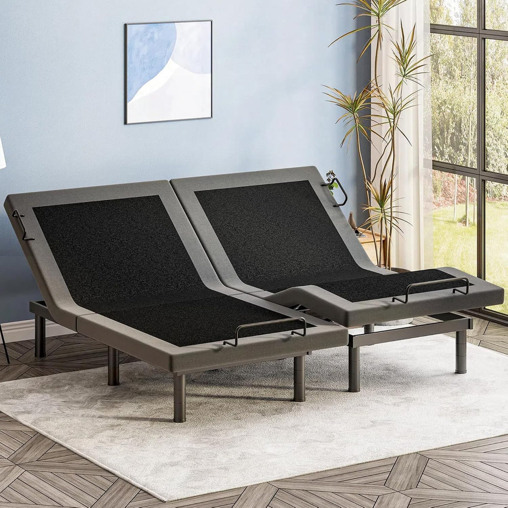 Split King Adjustable Bed Frame with Adjustable Legs, Electric Bed Base Frame...