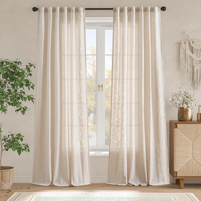 jinchan Winslow Linen Curtains 96 Inches Long - Image 3
