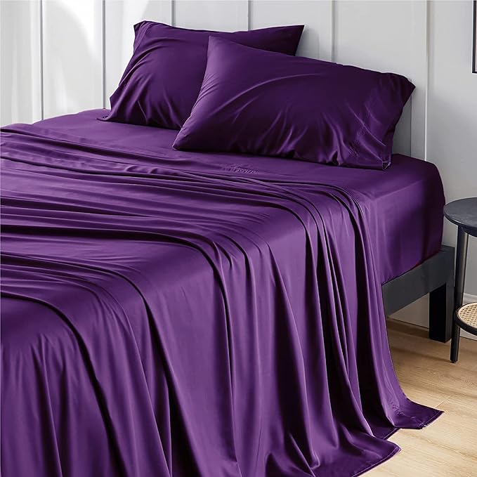 Bedsure Queen Sheet Set, Rayon Derived from Bamboo, Cooling Sheets, Breathable by BEDSURE