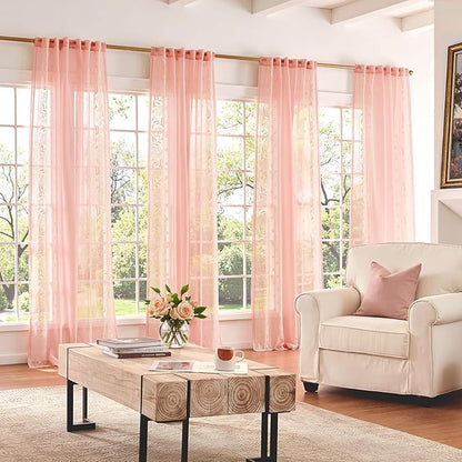 jinchan Winslow Sheer Curtains 63 Inch Length - Image 9