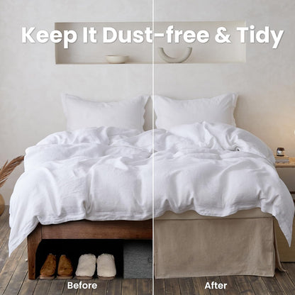 biselina french linen wrap around bed skirt with showing dimensions