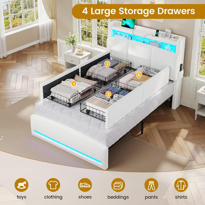 viagdo twin bed frames with storage headboard and, package contents